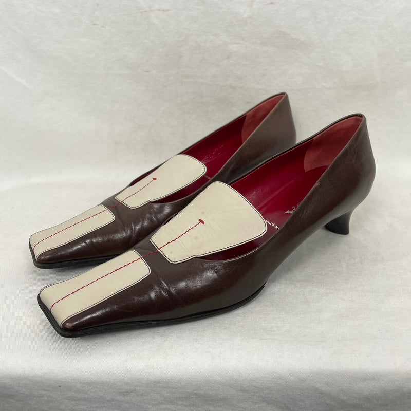 Prada Square Toe Kitten Heels