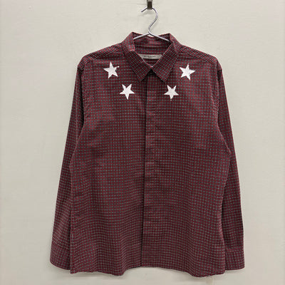 Givenchy By Riccardo Tisci Long Sleeve Star Button Down Shirt