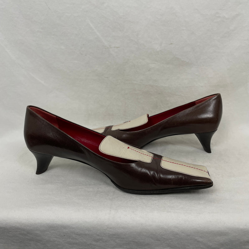 Prada Square Toe Kitten Heels