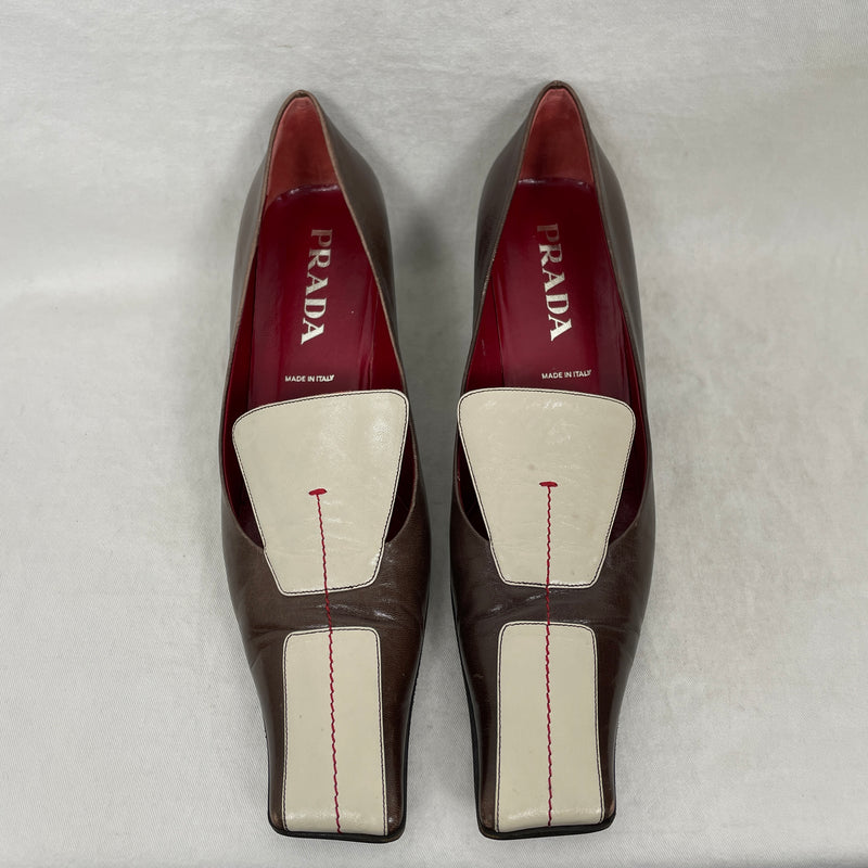 Prada Square Toe Kitten Heels