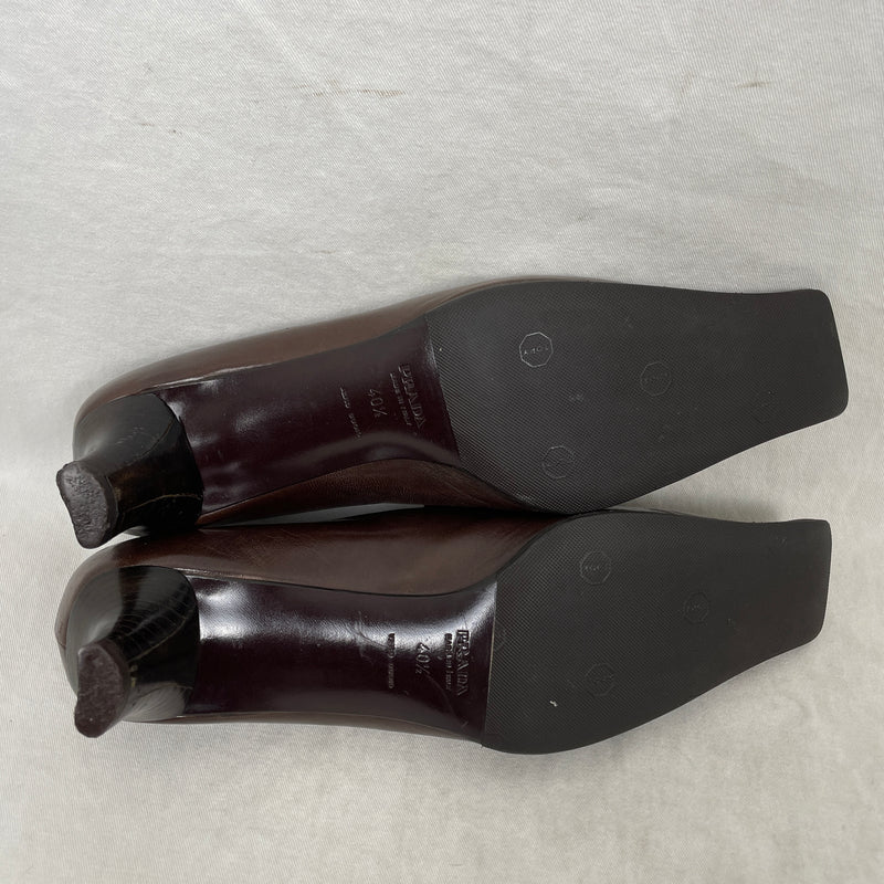 Prada Square Toe Kitten Heels