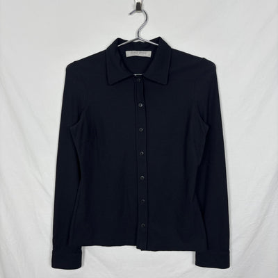 00s Miu Miu Ribbed Button Up Blouse