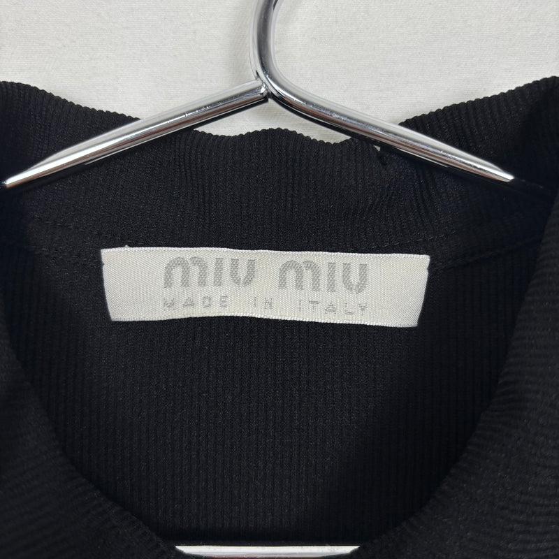 00s Miu Miu Ribbed Button Up Blouse