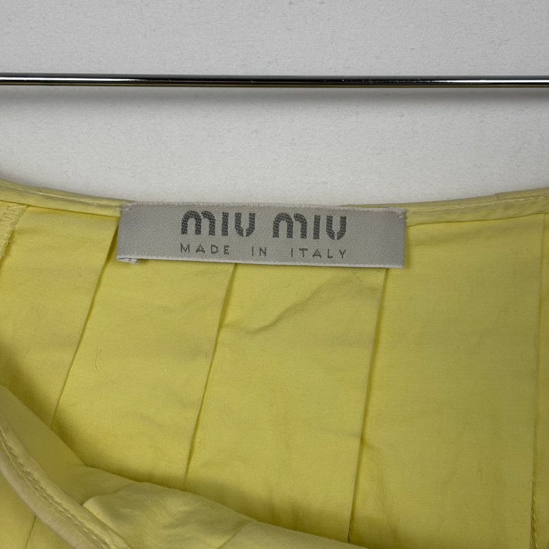90s Miu Miu Pleated Summer Midi Skirt
