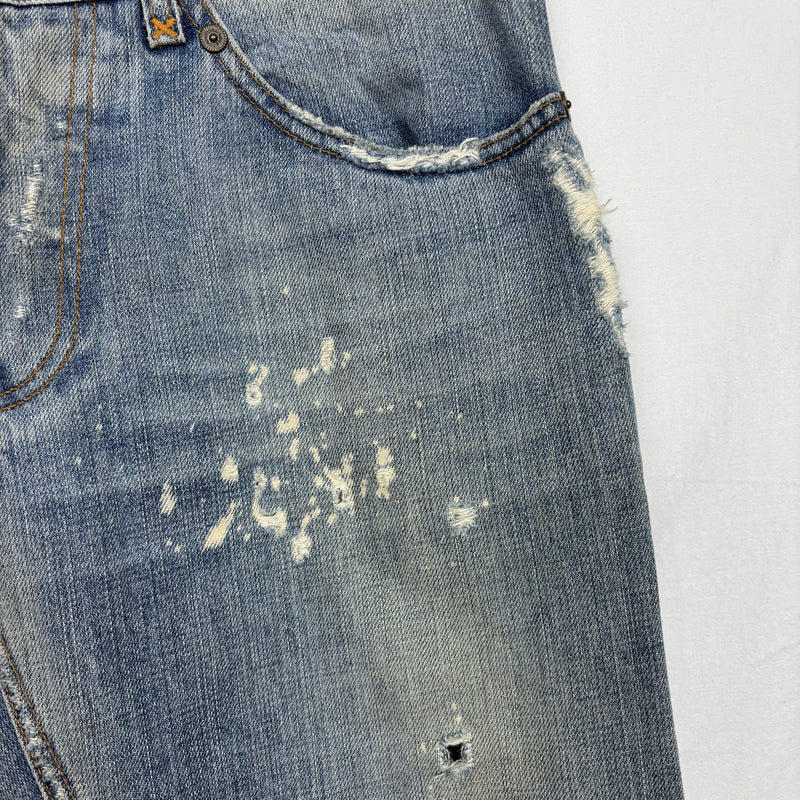 00s Dolce & Gabbana Spotted Distressed Light Wash Jeans