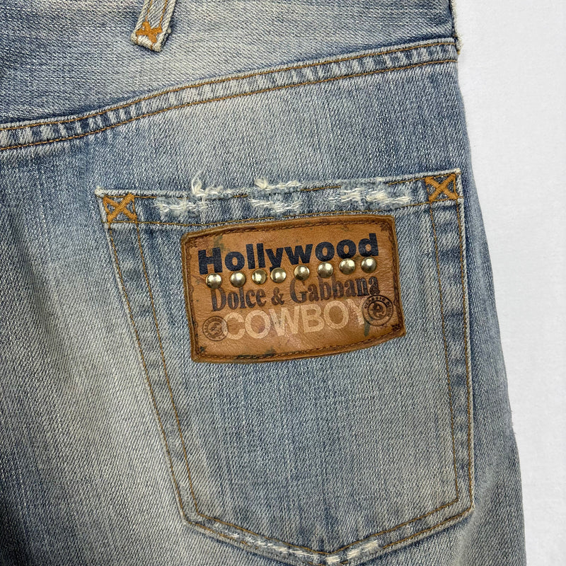 00s Dolce & Gabbana Spotted Distressed Light Wash Jeans