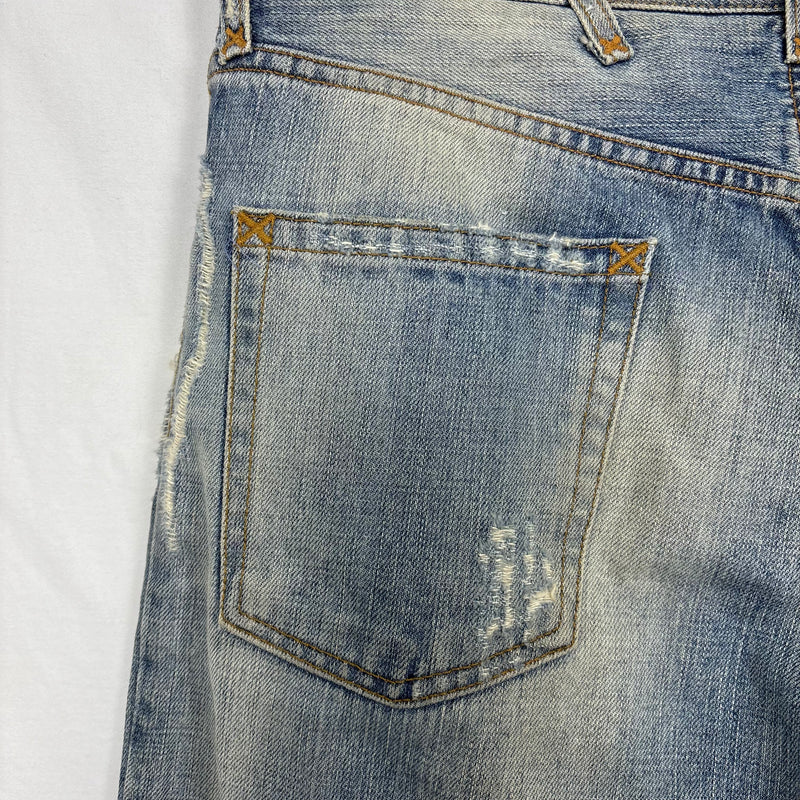 00s Dolce & Gabbana Spotted Distressed Light Wash Jeans