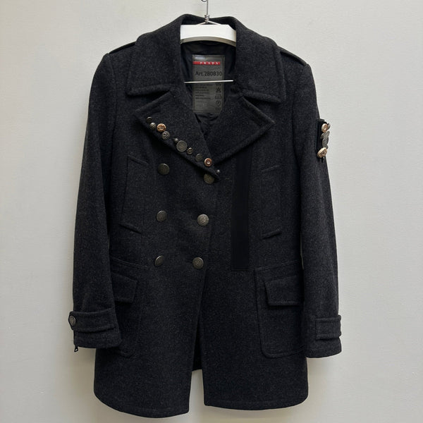 FW06 Prada Ornamented Wool Top Coat