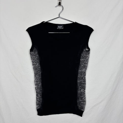 00s Dolce&Gabbana Side Lace Knitted Tank Top
