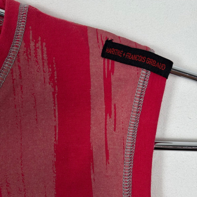 Marithé Francois Girbaud Striped Graphic Spandex Tank Top