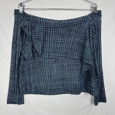 Romeo Gigli Off The Shoulder Sheer Ruffle Back Patterned Top