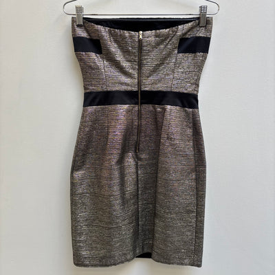 See By Chloé Gold Black Panels Mini Dress