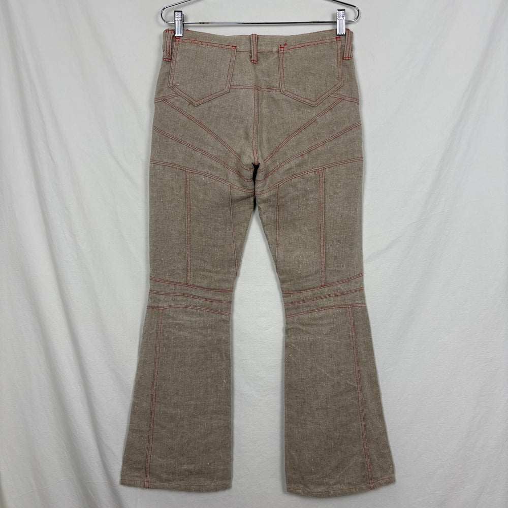 FW02 Junya Watanabe Flared Biker Ramie Jeans