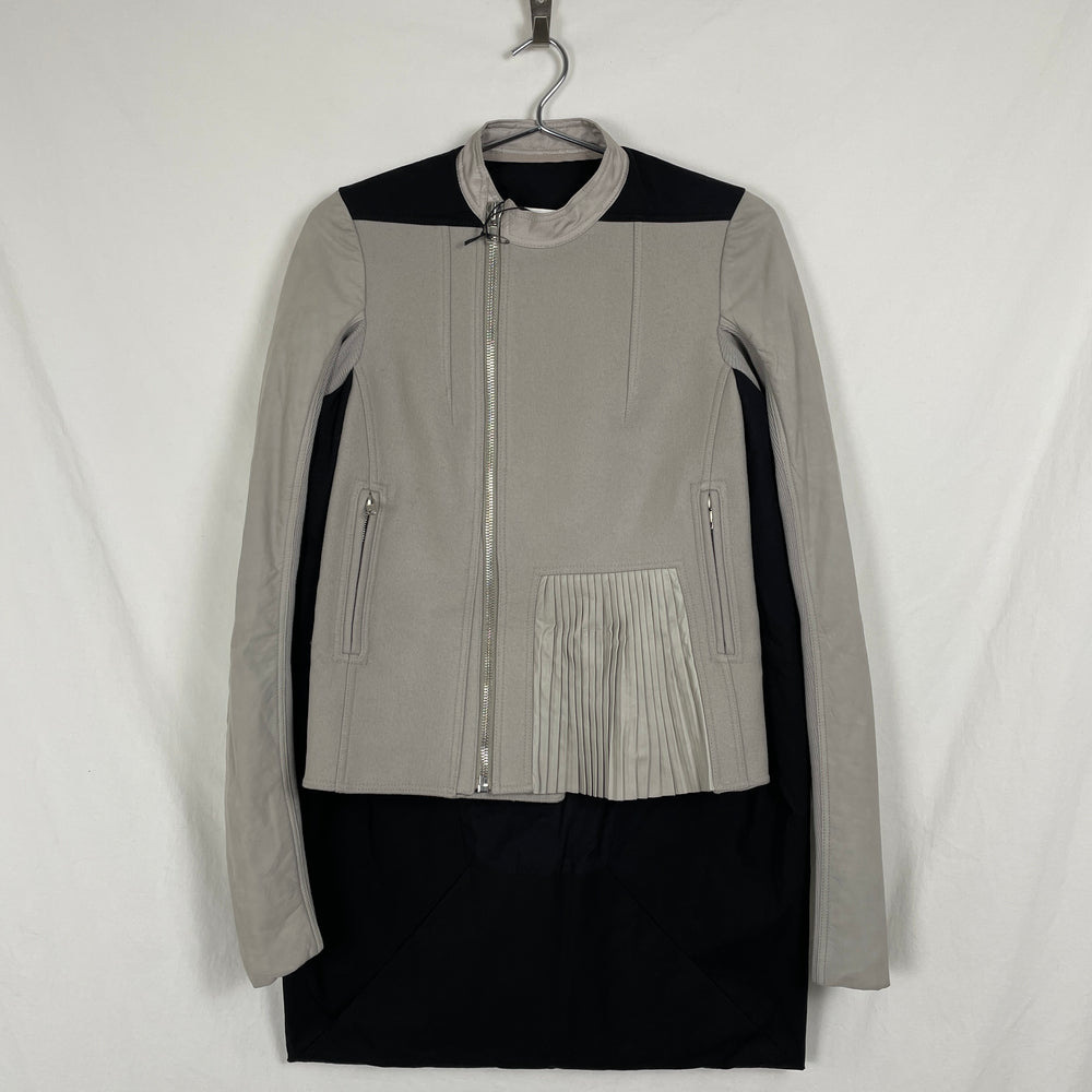 FW14 Rick Owens Split Biker Frilled Jacket