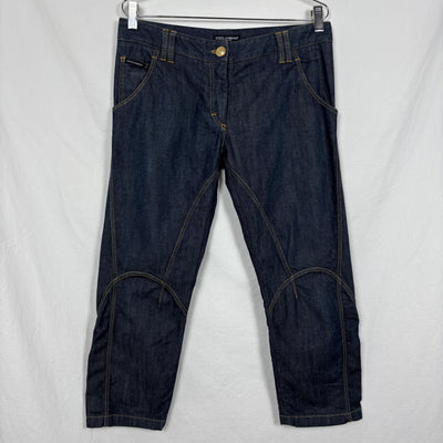 00s Dolce & Gabbana Tapered Dark Wash Capris Jeans
