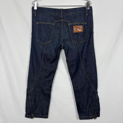 00s Dolce & Gabbana Tapered Dark Wash Capris Jeans
