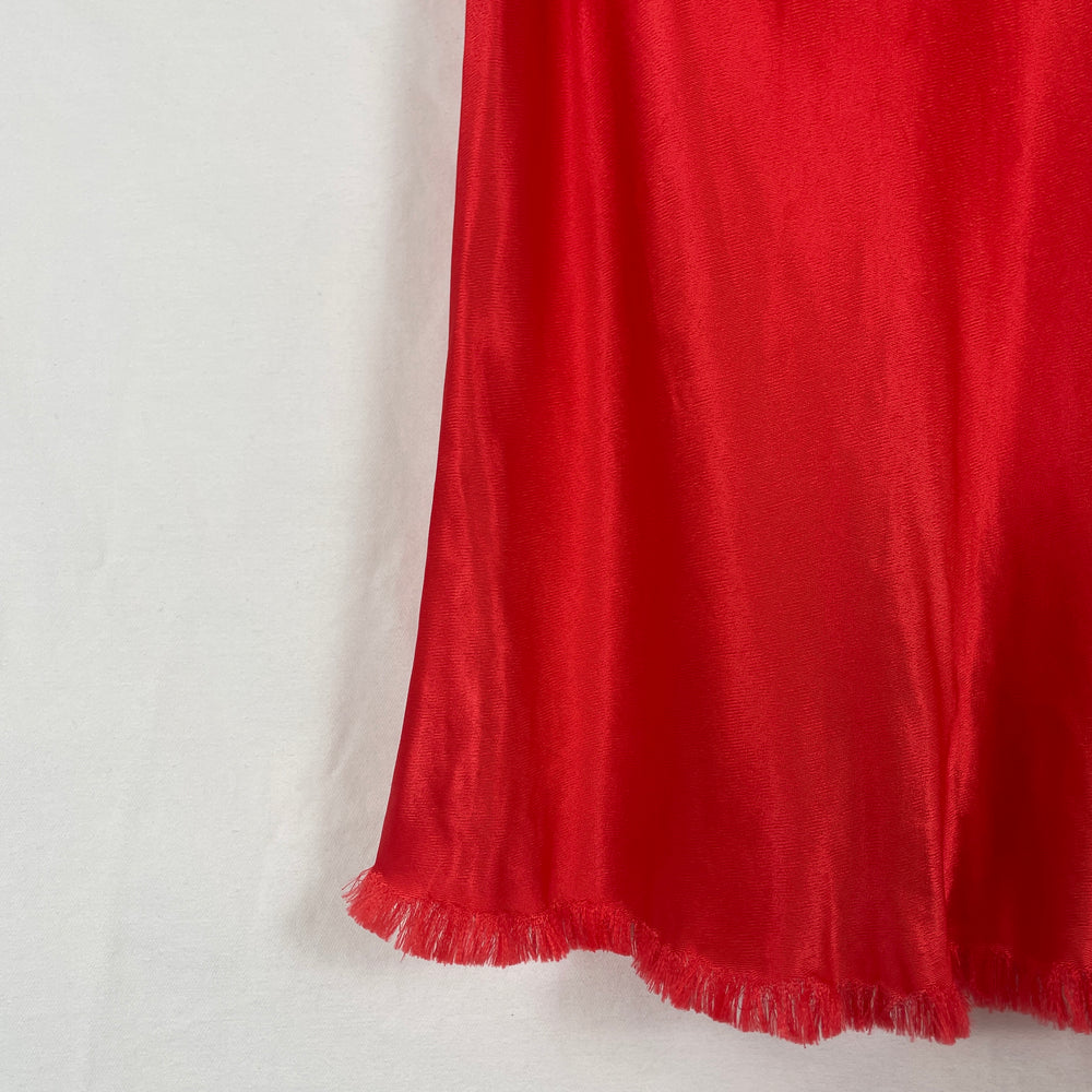 Helmut Lang Red Tank Top Frayed Edge