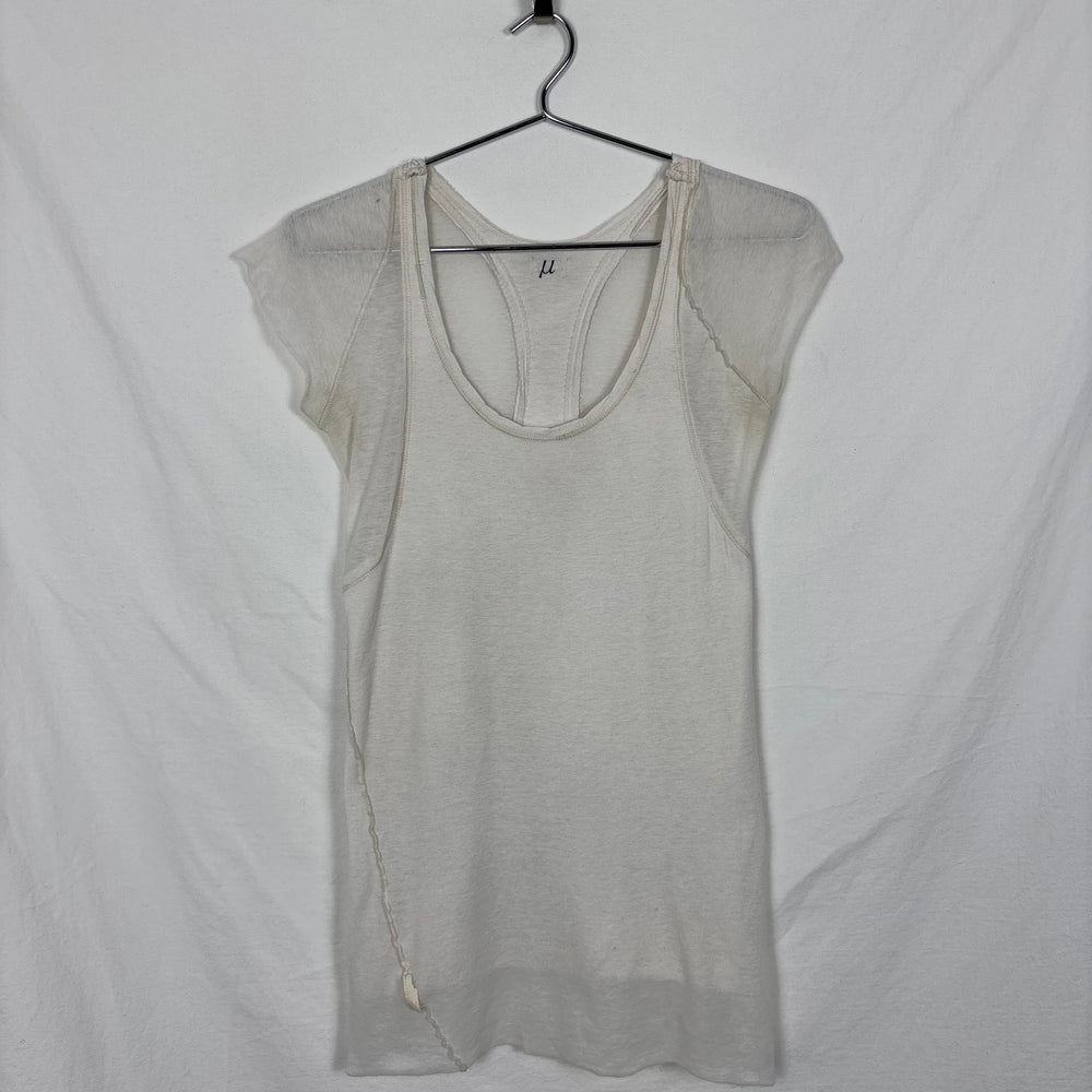 Le Grande Bleu (L.G.B.) Asymmetric Layered Sheer T-Shirt