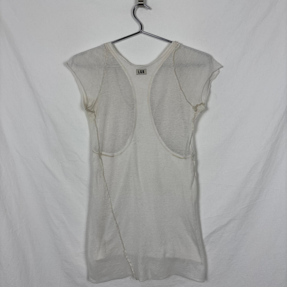 Le Grande Bleu (L.G.B.) Asymmetric Layered Sheer T-Shirt