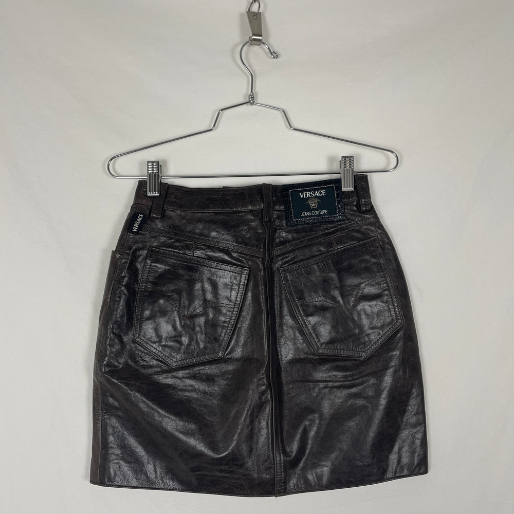 Versace Jeans Leather Mini Skirt