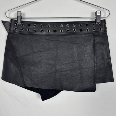 Ritsuko Shirahama Mini Leather Wrap Belt Skirt