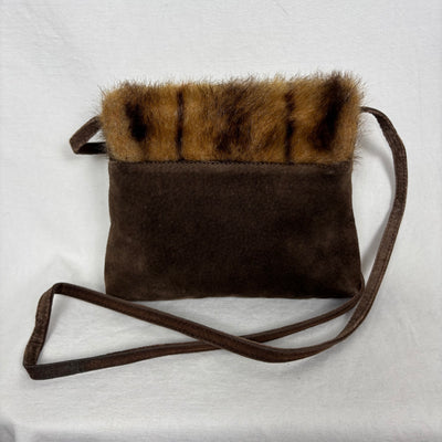 90s Miu Miu Faux Fur Suede Crossbody Bag