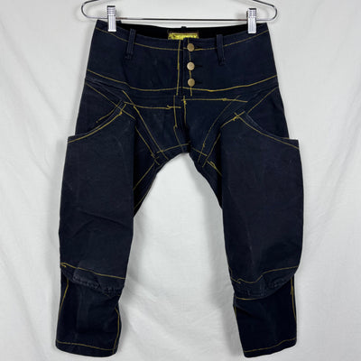 90s Christopher Nemeth Painted Striped 3D Capris