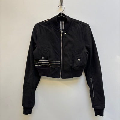 FW17 Rick Owens DRKSHDW Waxed Denim Cropped Bomber Jacket