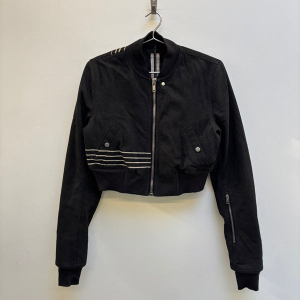 FW17 Rick Owens DRKSHDW Waxed Denim Cropped Bomber Jacket