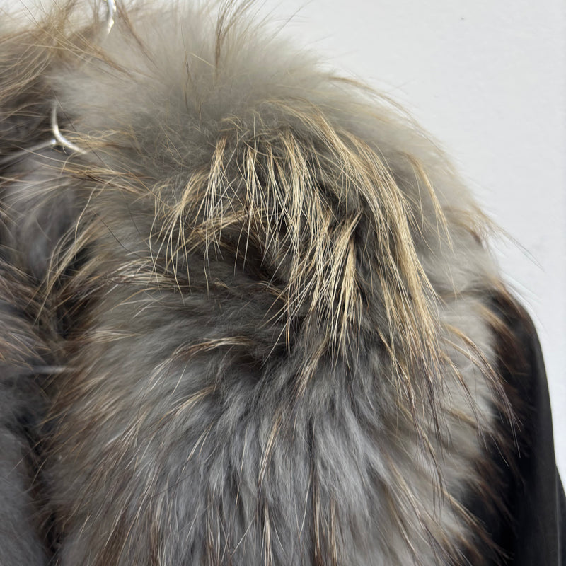 FW17 Giorgio Brato Black Fur Collar Leather Jacket
