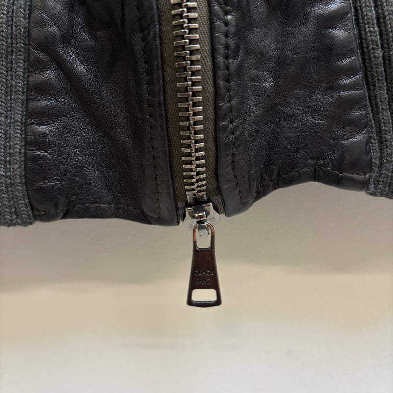 FW17 Giorgio Brato Black Fur Collar Leather Jacket