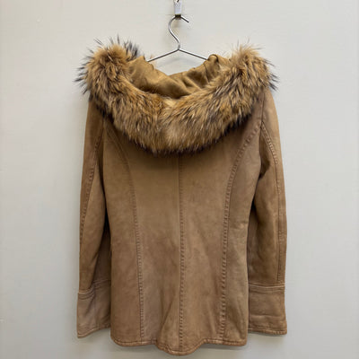Giorgio Brato Nude Fur Hood Leather Jacket