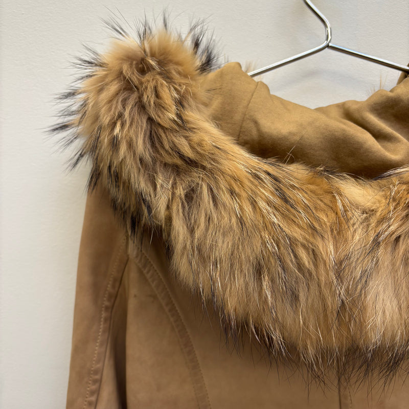 Giorgio Brato Nude Fur Hood Leather Jacket