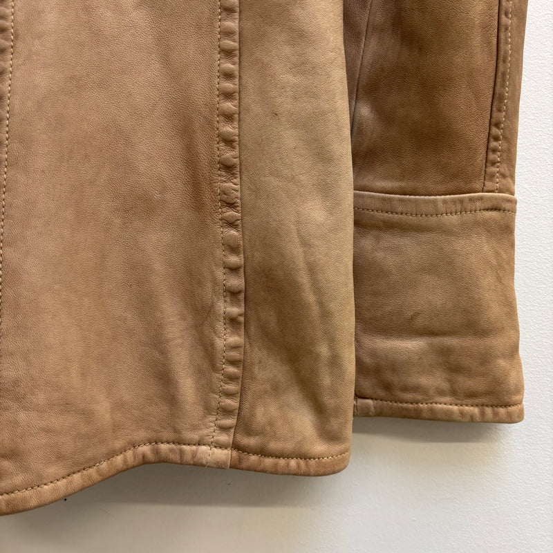 Giorgio Brato Nude Fur Hood Leather Jacket