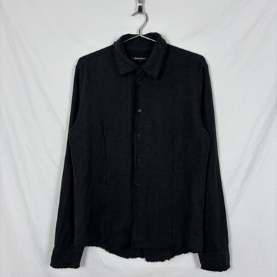 Shellac Distressed Woven Button Up