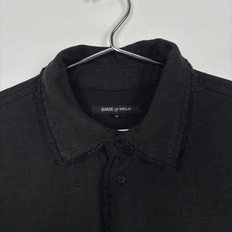 Shellac Distressed Woven Button Up
