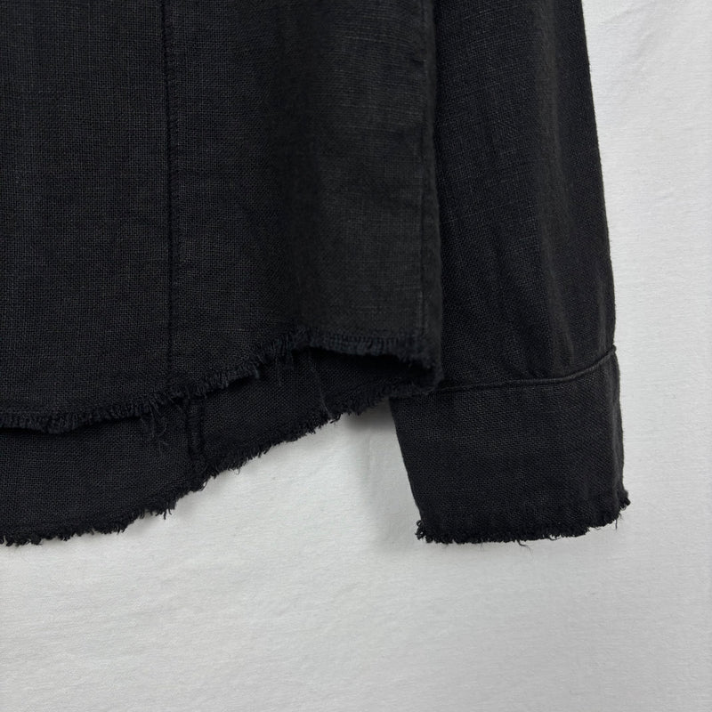 Shellac Distressed Woven Button Up