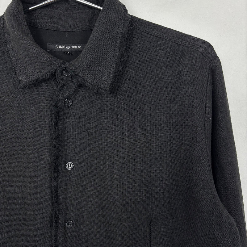 Shellac Distressed Woven Button Up