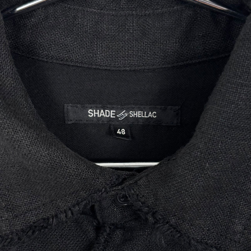 Shellac Distressed Woven Button Up