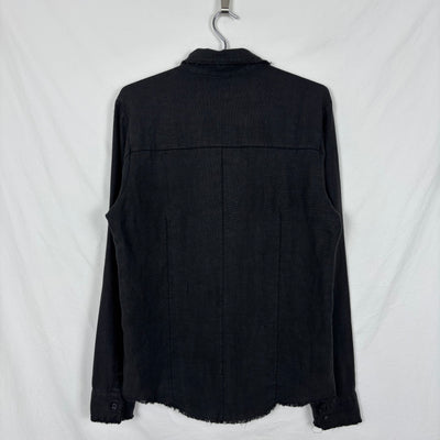 Shellac Distressed Woven Button Up