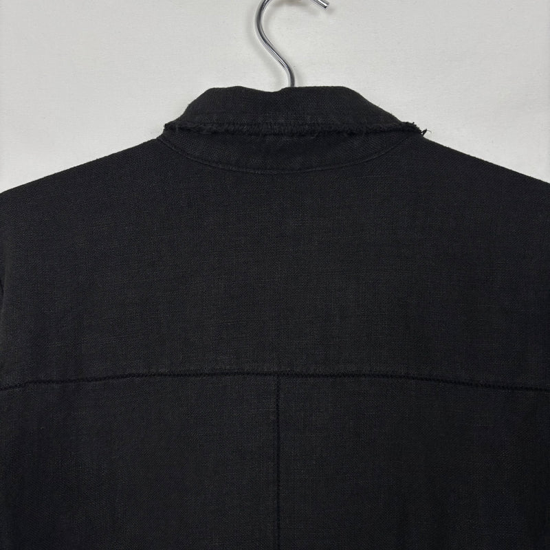 Shellac Distressed Woven Button Up