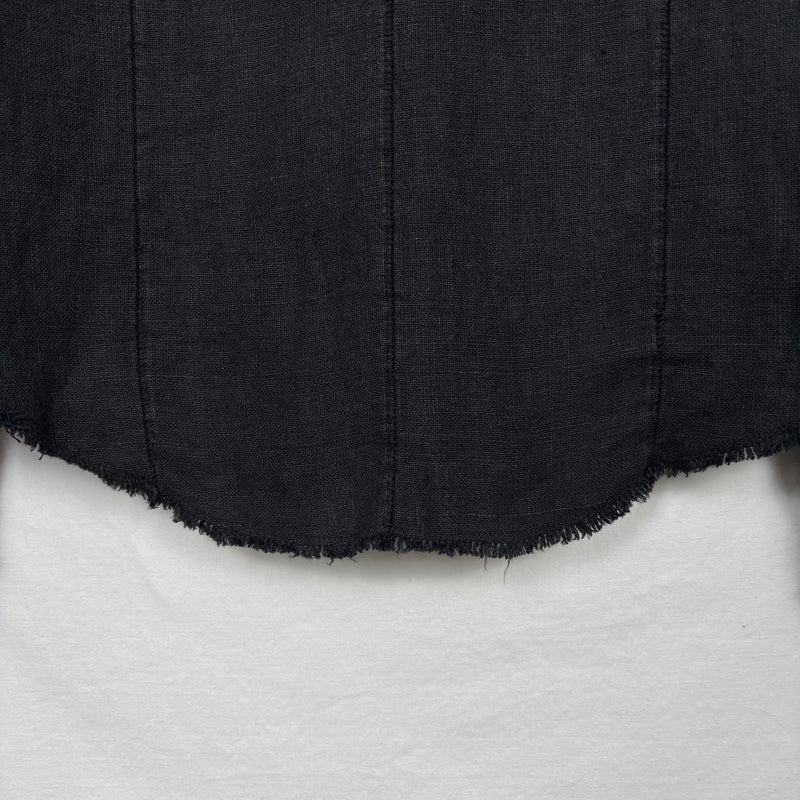 Shellac Distressed Woven Button Up