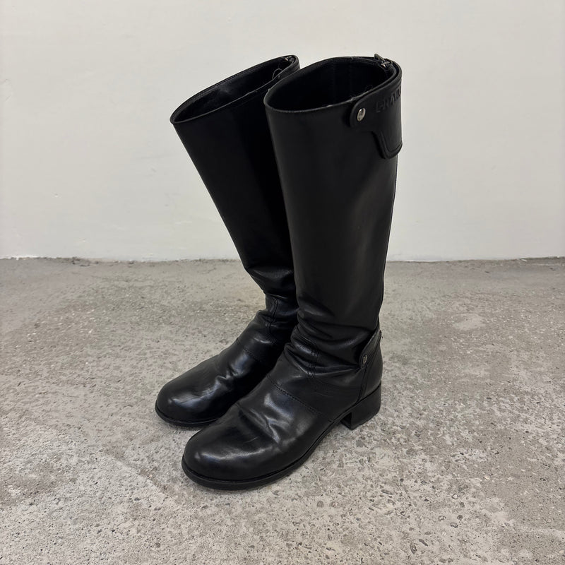 00s Prada Calf High Riding Leather Boots