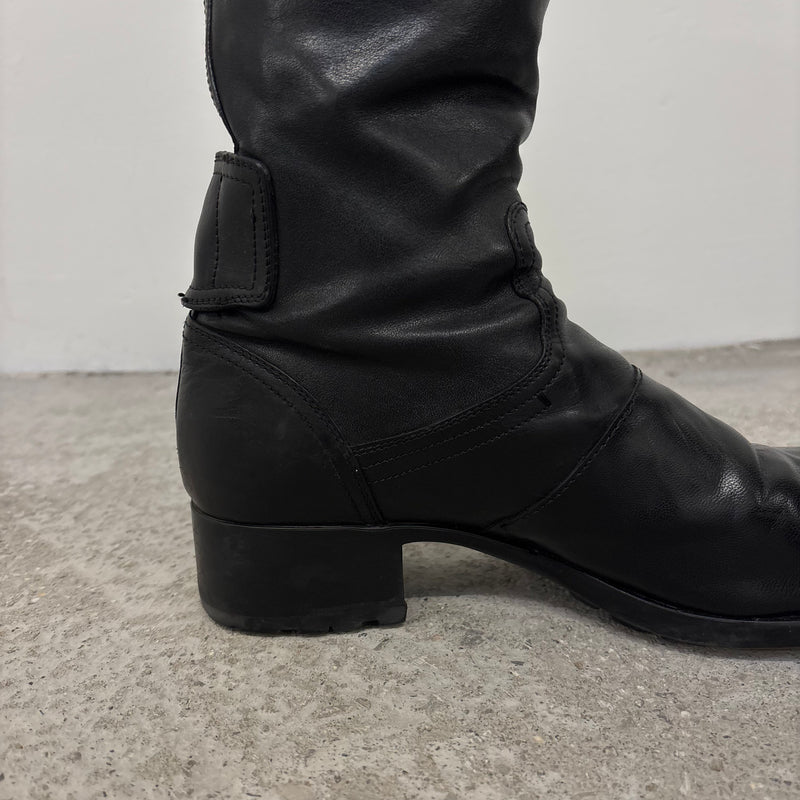 00s Prada Calf High Riding Leather Boots