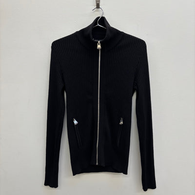Dolce & Gabbana Black Wool Zip-Up Sweater
