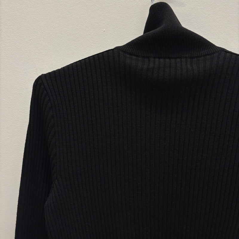Dolce & Gabbana Black Wool Zip-Up Sweater