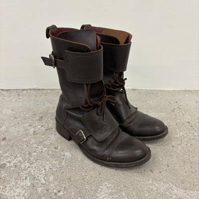 Dolce & Gabbana Buckled Lace Up Combat Boots