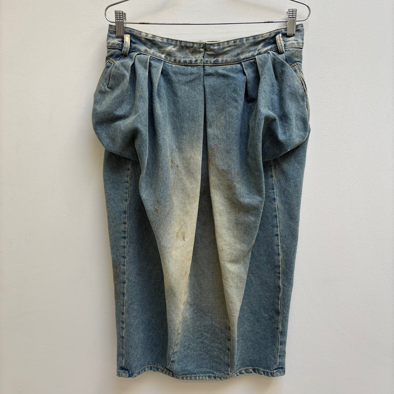 SS22 Maison Margiela Pleated Denim Midi Skirt