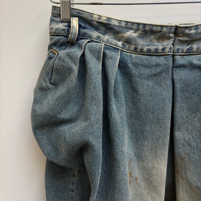 SS22 Maison Margiela Pleated Denim Midi Skirt