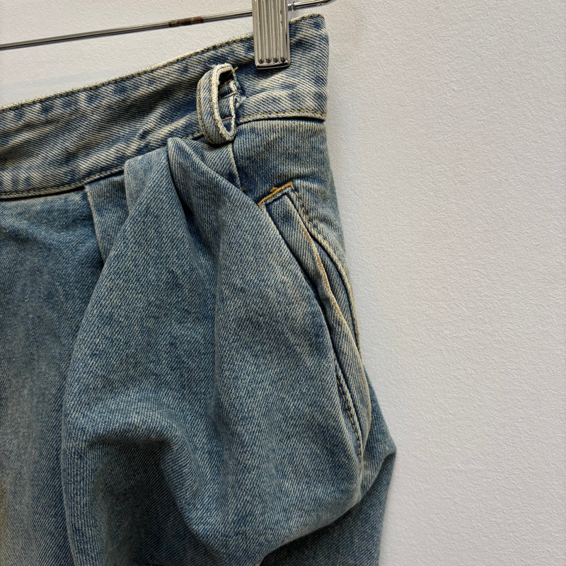 SS22 Maison Margiela Pleated Denim Midi Skirt